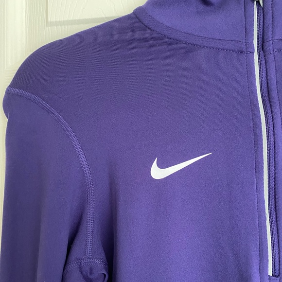 Purple NYU Nike 1/4 Dryfit Top - Picture 3 of 9